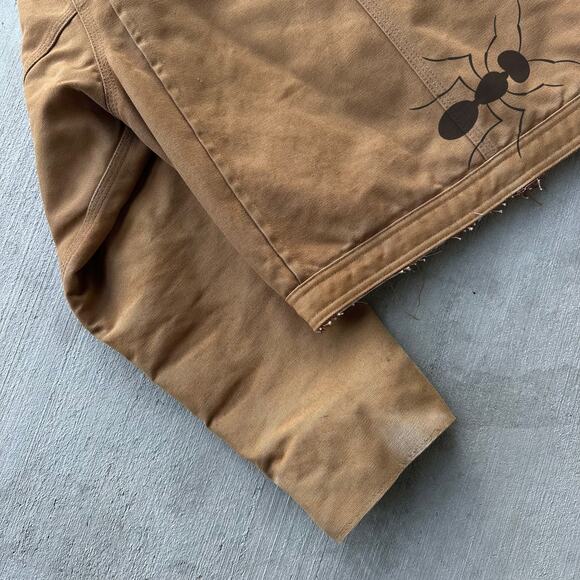 Vintage Y2K Carhartt brown cropped Detroit style work wear jacket - Picture 7 of 9